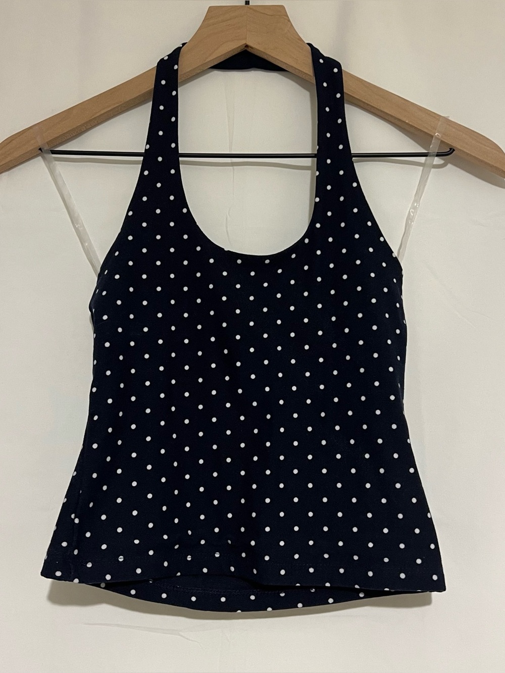 Faded Rose Navy Polka Dot Halter Top